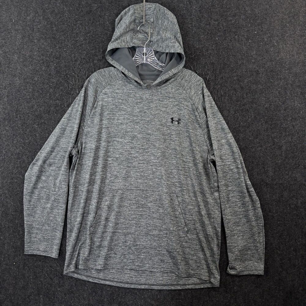 Under Armour Tech 2.0 Hoodie Men's XLT Gray Lightweight Pullover Pockets Shirt